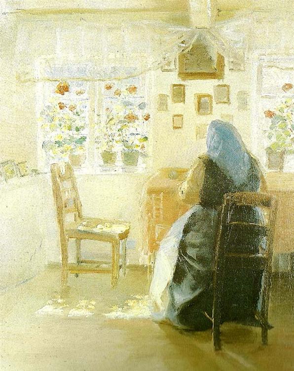 Anna Ancher solskin i stuen oil painting image
